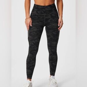 Camouflage Print Powerhold High Waisted Leggings with Mesh Side Panels
